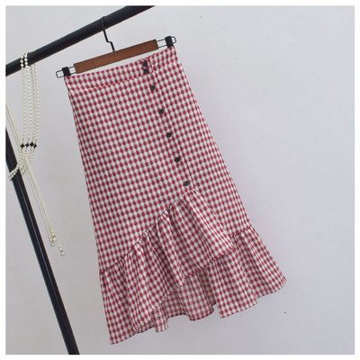 Fusta dama in carouri model asimetric in trei culori