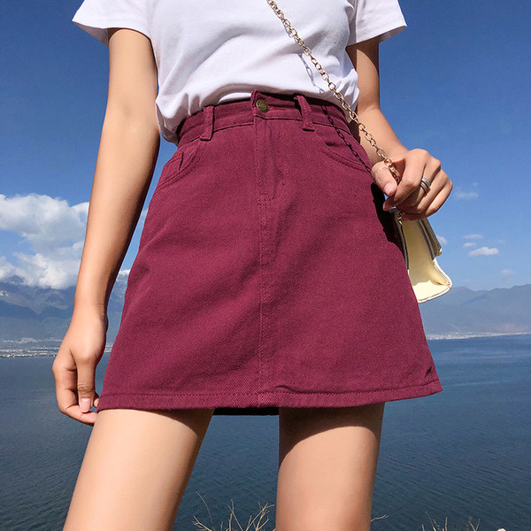 Fusta casual dama in doua culori cu buzunare