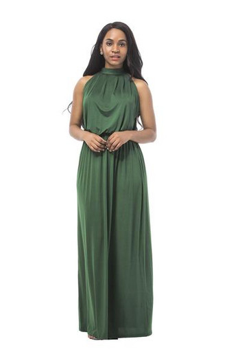 Rochie lunga de dama cu talie elastica in diferite culori