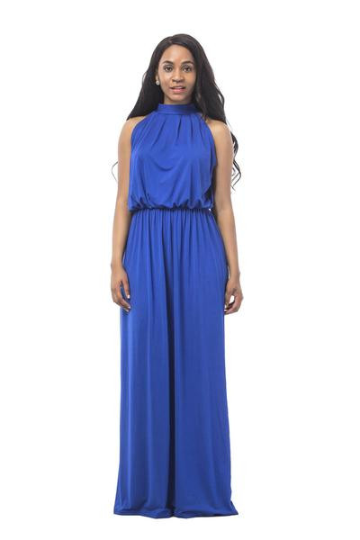 Rochie lunga de dama cu talie elastica in diferite culori