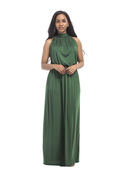 Rochie lunga de dama cu talie elastica in diferite culori