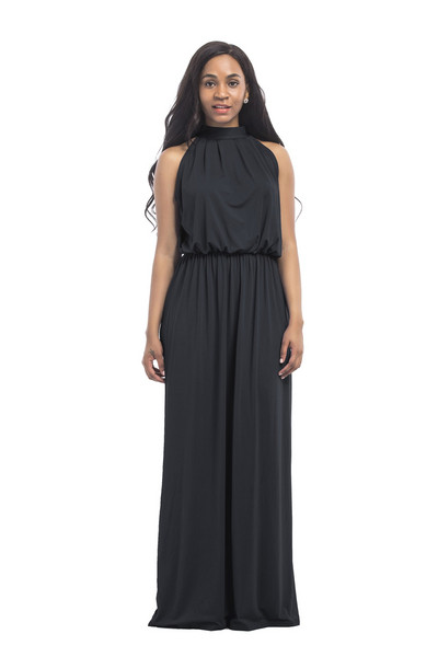 Rochie lunga de dama cu talie elastica in diferite culori