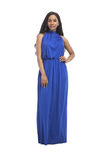 Rochie lunga de dama cu talie elastica in diferite culori