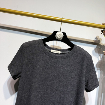 Rochie casual cu decolteu oval si maneci scurte - model uni