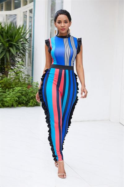 Salopeta de dama in dungi cu decolteu O in doua culori