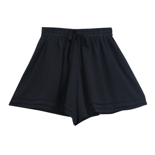 Pantaloni scurti de dama model lat in roz si negru