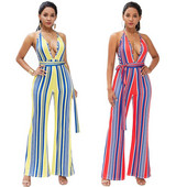 Salopeta de dama cu decolteu in V in doua culori