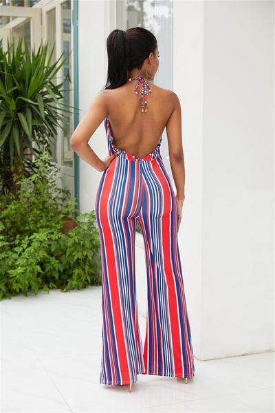 Salopeta de dama cu decolteu in V in doua culori