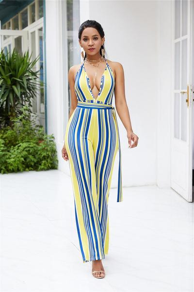 Salopeta de dama cu decolteu in V in doua culori