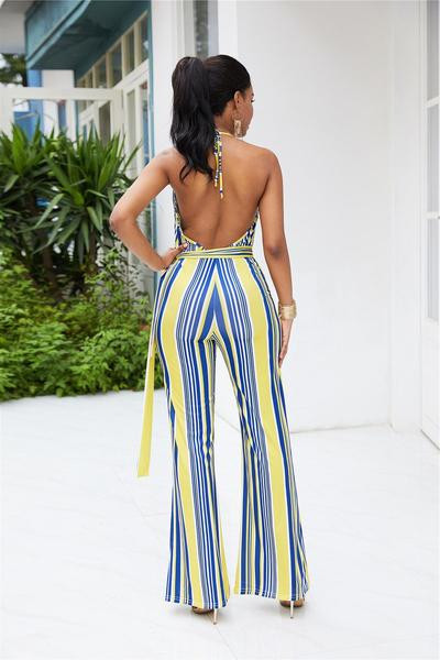 Salopeta de dama cu decolteu in V in doua culori