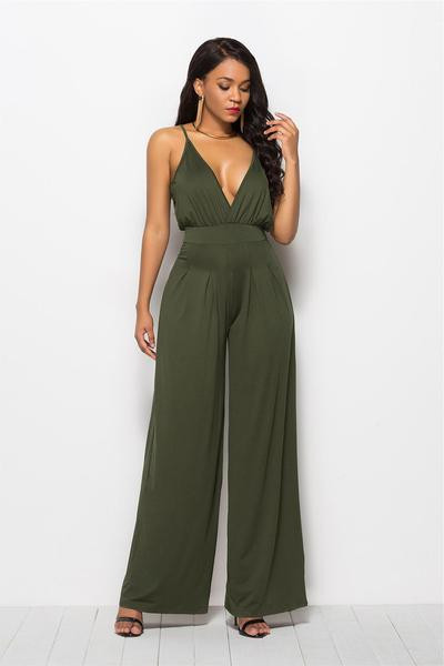 Salopetă lungă de damă modernă cu bretele subțiri