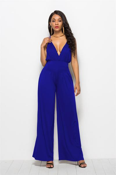 Salopetă lungă de damă modernă cu bretele subțiri