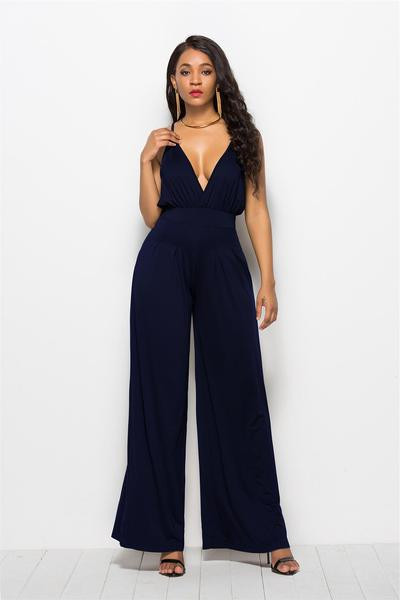 Salopetă lungă de damă modernă cu bretele subțiri