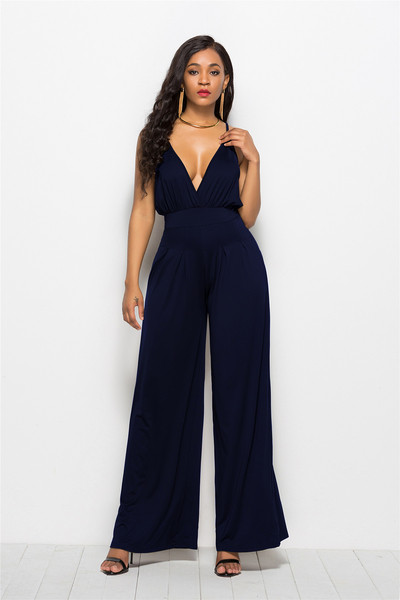 Salopetă lungă de damă modernă cu bretele subțiri