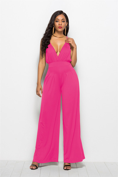 Salopetă lungă de damă modernă cu bretele subțiri