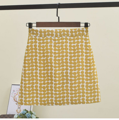 Fusta de dama cu buline cu talie inalta in mai multe culori