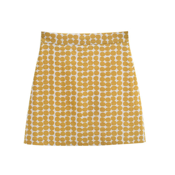 Fusta de dama cu buline cu talie inalta in mai multe culori