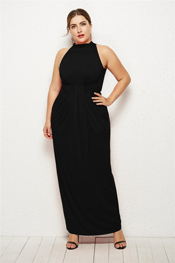 Rochie moderna de dama lunga cu decolteu O in mai multe culori