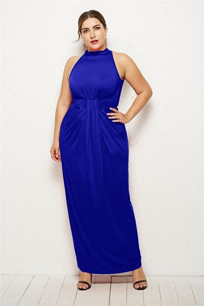 Rochie moderna de dama lunga cu decolteu O in mai multe culori