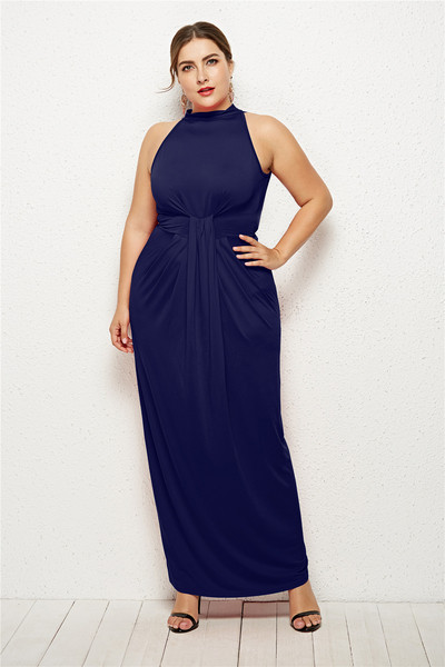 Rochie moderna de dama lunga cu decolteu O in mai multe culori