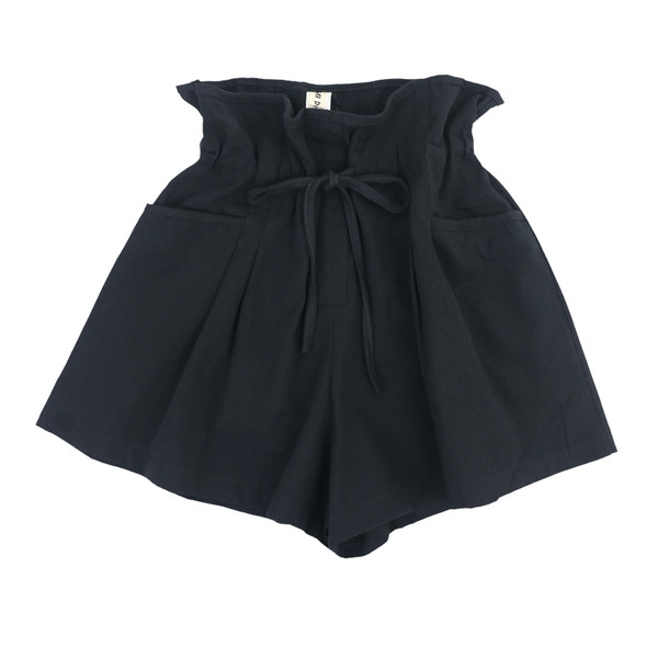 Pantaloni scurți de damă cu talie înaltă și buzunare în patru culori