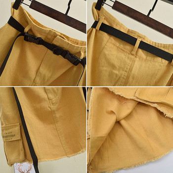 Fusta dama sport-casual cu curea in mai multe culori