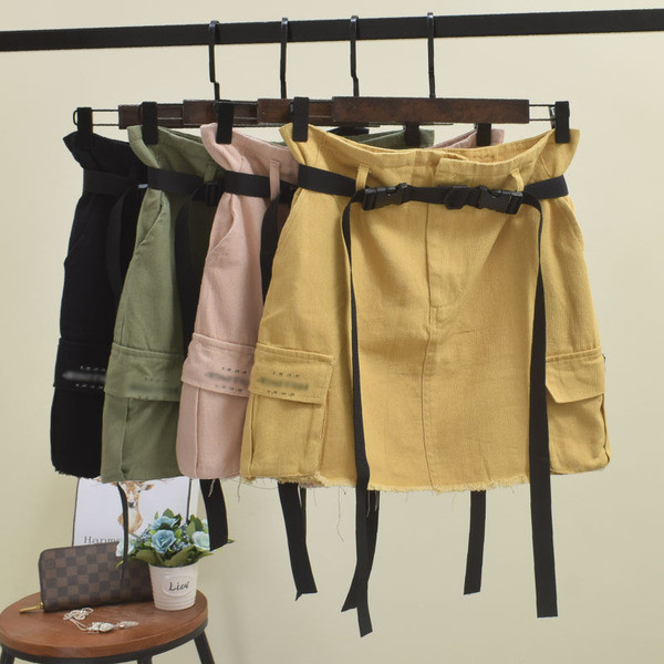 Fusta dama sport-casual cu curea in mai multe culori