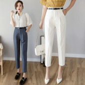 Pantaloni eleganti de dama cu talie inalta in trei culori
