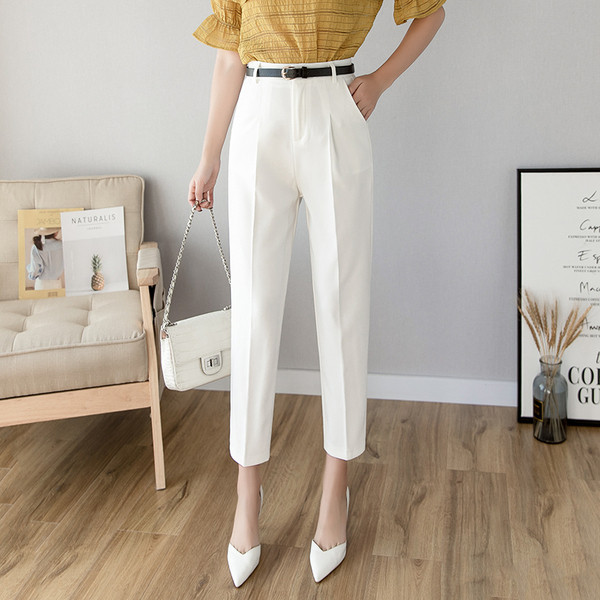 Pantaloni eleganti de dama cu talie inalta in trei culori