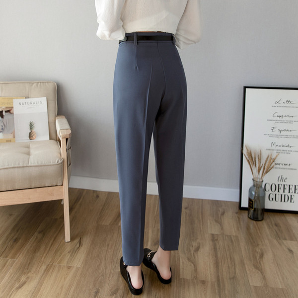 Pantaloni eleganti de dama cu talie inalta in trei culori