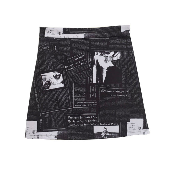 Fusta de dama eleganta cu aplicatie colorata si talie inalta