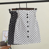 Fusta casual dama cu puncte in doua culori