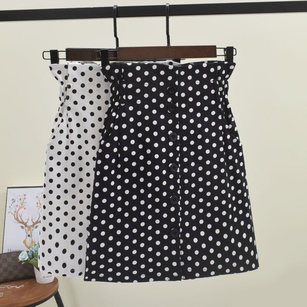 Fusta casual dama cu puncte in doua culori