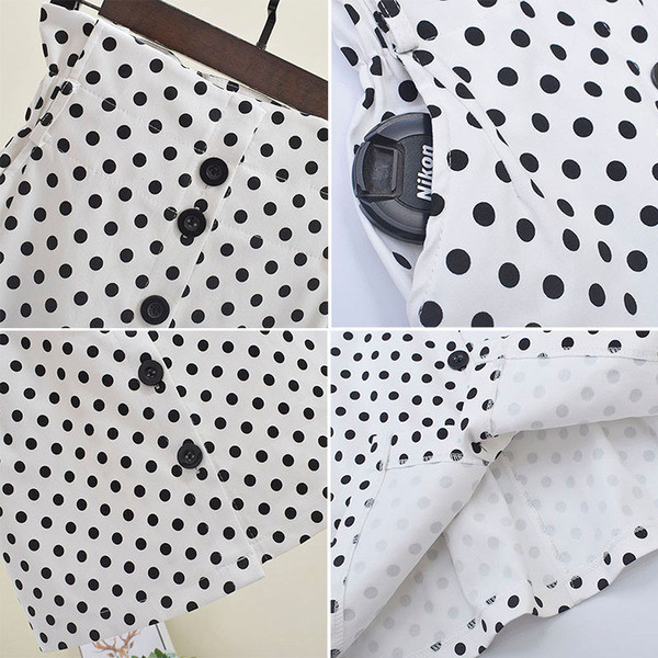 Fusta casual dama cu puncte in doua culori