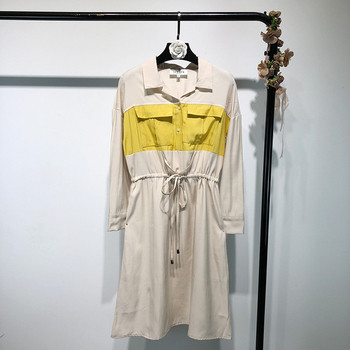 Rochie lejeră cu mâneci lungi și legături în talie