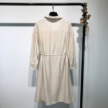 Rochie lejeră cu mâneci lungi și legături în talie