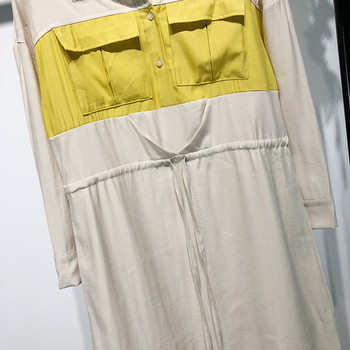 Rochie lejeră cu mâneci lungi și legături în talie