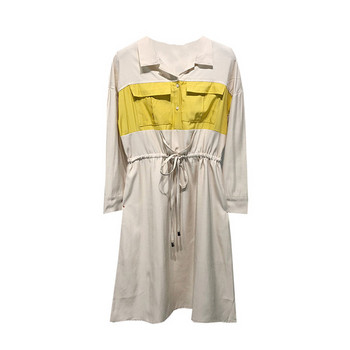 Rochie lejeră cu mâneci lungi și legături în talie