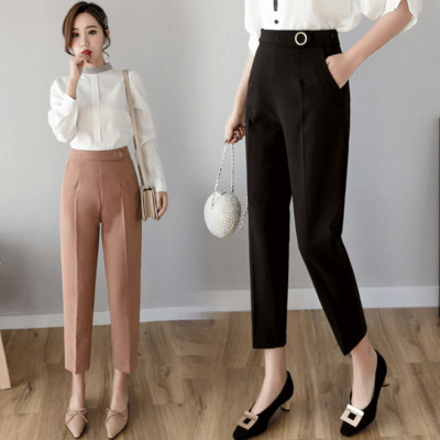 Модерен дамски панталон в два цвята с висока талия