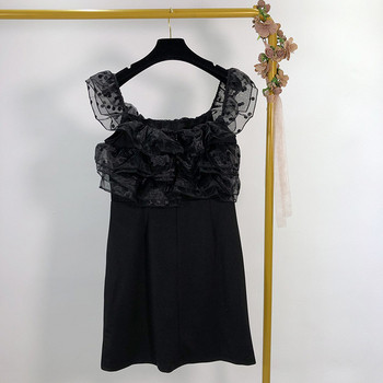 Rochie de dama eleganta cu tul de culoare neagra