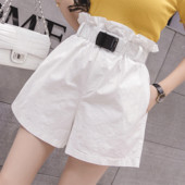 Pantaloni scurti moderni de dama in trei culori cu talie elastica