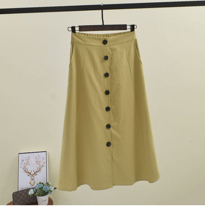 Fusta de dama cu nasturi si talie inalta in mai multe culori