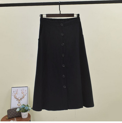 Fusta de dama cu nasturi si talie inalta in mai multe culori