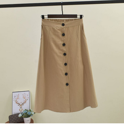 Fusta de dama cu nasturi si talie inalta in mai multe culori