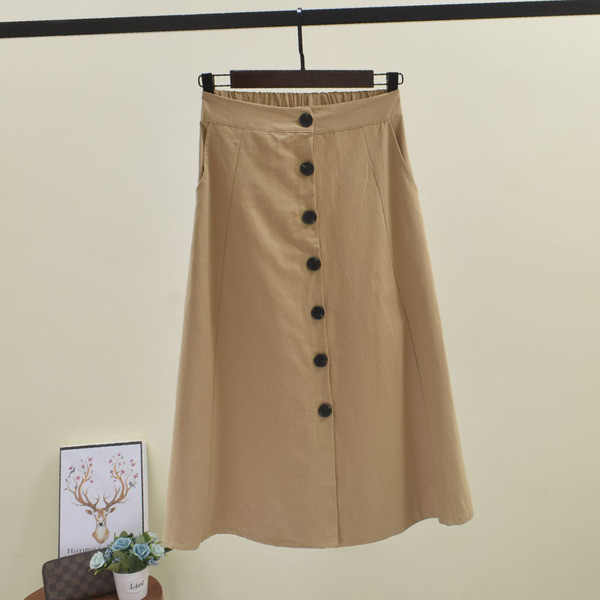 Fusta de dama cu nasturi si talie inalta in mai multe culori