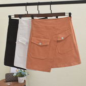 Fusta dama cu buzunare model asimetric in trei culori