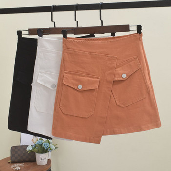 Fusta dama cu buzunare model asimetric in trei culori