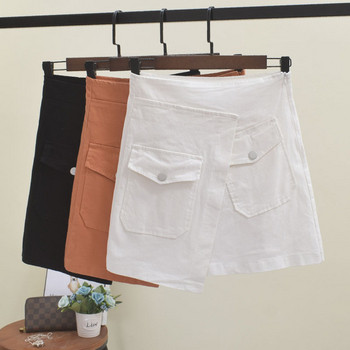 Fusta dama cu buzunare model asimetric in trei culori