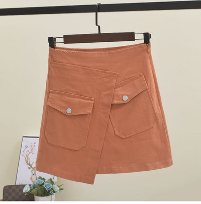 Fusta dama cu buzunare model asimetric in trei culori