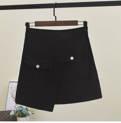 Fusta dama cu buzunare model asimetric in trei culori